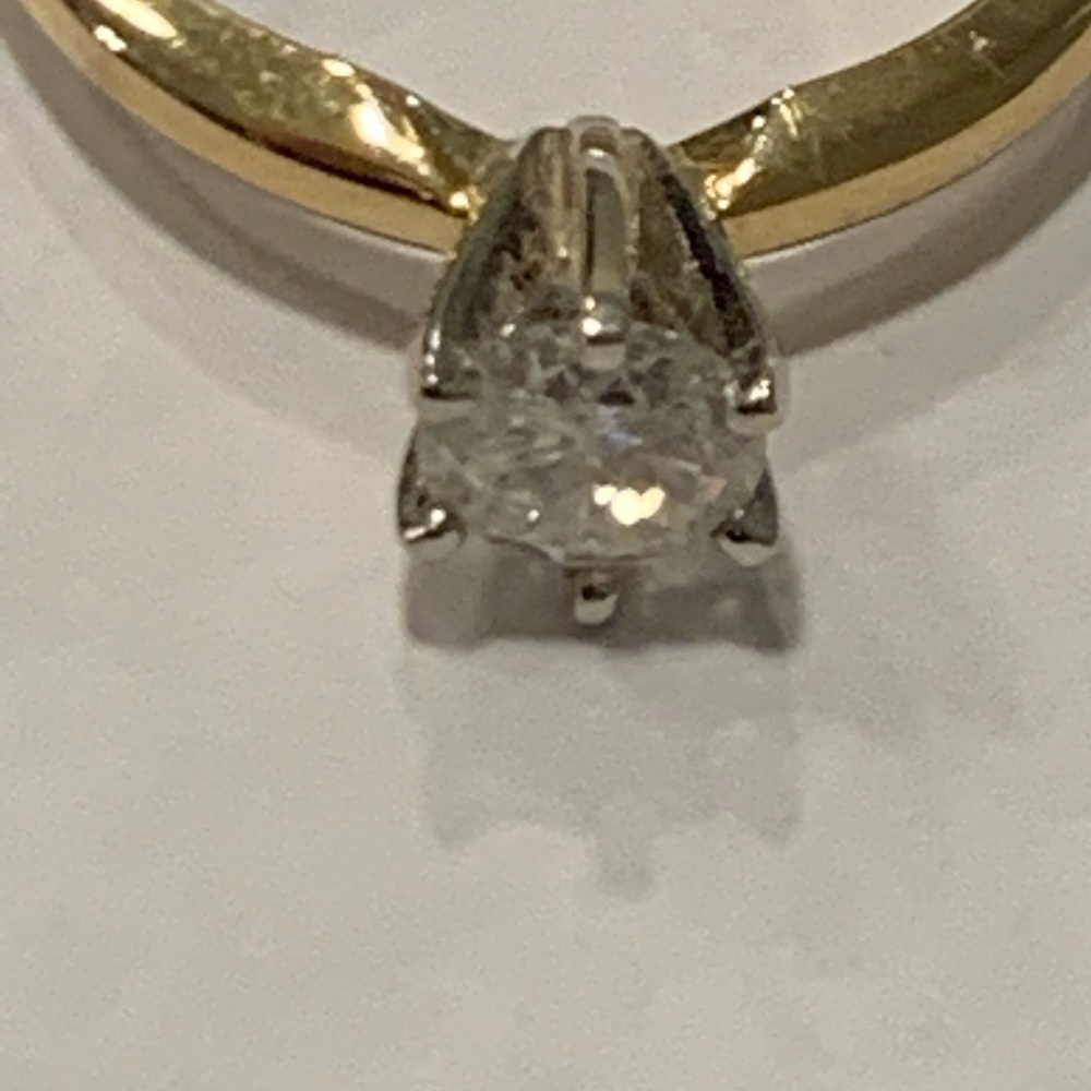 14k Yellow Gold Solitaire Diamond Ring - Picture 8 of 10